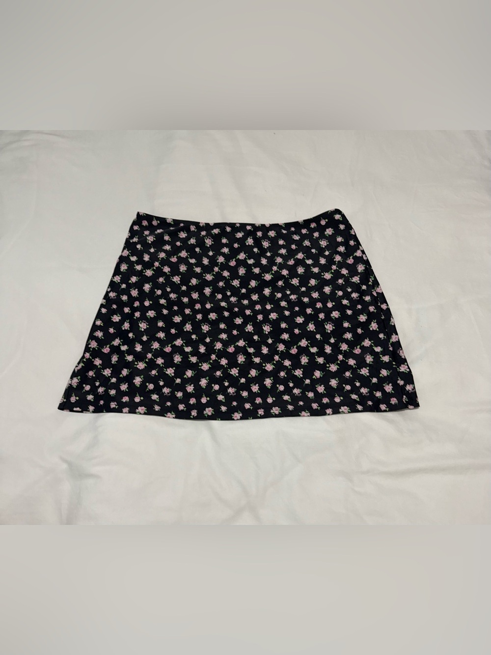 PINK Victoria's Secret Black Mini Skirt with Pink Rose Pattern for swimming !